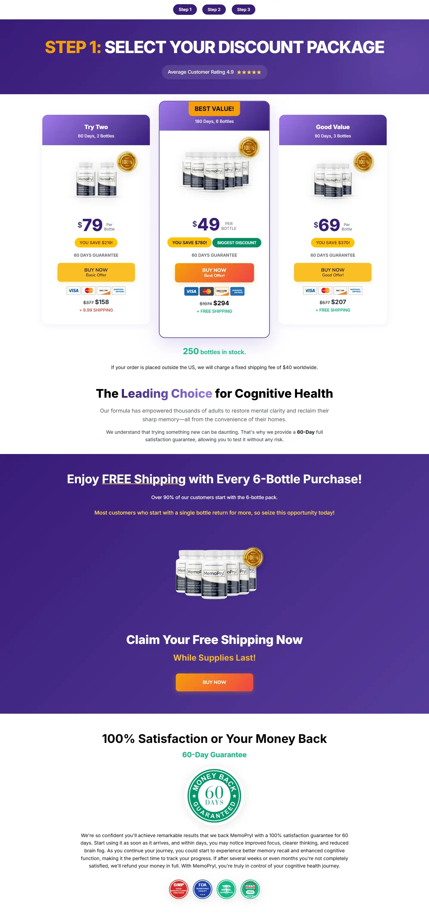 MemoPryl cognitive support supplement official page